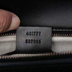 Pre Owned حقيبة كتف بسلسلة بقفل قلاب غوتشي جلد مالمقا وسط باللون الأسود مع رقعة على شكل قلب للأطفال مارمونت جي جي