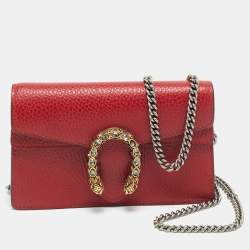 مملوكة مسبقًا Gucci Dionysus Crystal Super Mini Red Leather Shoulder Bag