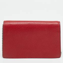 Pre Owned Gucci Dionysus Crystal Super Mini Red Leather Shoulder Bag