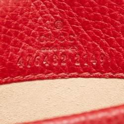 Pre Owned Gucci Dionysus Crystal Super Mini Red Leather Shoulder Bag