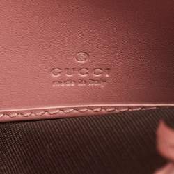 Pre Owned Gucci Padlock Pink Guccissima Leather Wallet On Chain