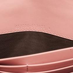 Pre Owned Gucci Padlock Pink Guccissima Leather Wallet On Chain