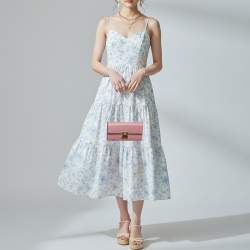 Pre Owned Gucci Padlock Pink Guccissima Leather Wallet On Chain