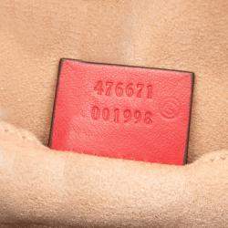 Pre Owned حقيبة ظهر غوتشي جي جي مارمونت جلد مبطن صغيرة حمراء