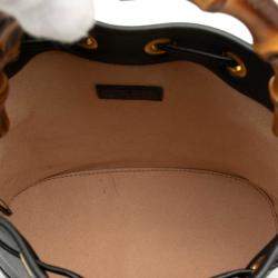 مملوكة مسبقًا Gucci Black Mini Calfskin Bamboo Diana Bucket Bag