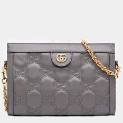 مملوكة مسبقًا Gucci Grey Small GG Marmont Matelasse Leather Ophidia Chain Bag