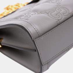 Pre Owned حقيبة سلسلة أوفيدي غووتشي جلدي ماتيلاسي جي جي رمادية صغيرة