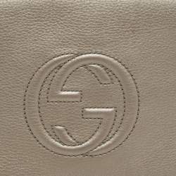Pre Owned Gucci Beige Soho Tassel Leather Clutch