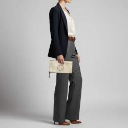 Pre Owned Gucci Beige Soho Tassel Leather Clutch