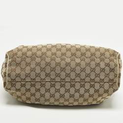 Pre Owned حقيبة يد توتس غوتشي جي جي كانفاس وجلد أزرق/بيج متوسطة سوكي