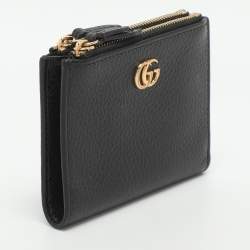 مملوكة مسبقًا Gucci GG Marmont Black Leather Bifold Wallet