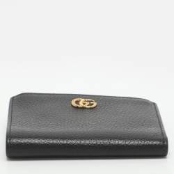 مملوكة مسبقًا Gucci GG Marmont Black Leather Bifold Wallet