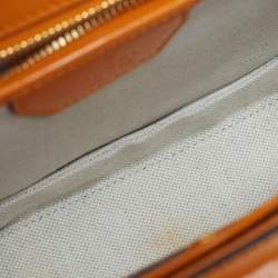 Pre Owned حقيبة يد غوتشي بامبو 1947 جلد مستردة صفراء صغيرة