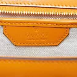 Pre Owned حقيبة يد غوتشي بامبو 1947 جلد مستردة صفراء صغيرة