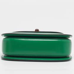 Pre Owned Gucci Bamboo 1947 Small Green Leather Top Handle Bag