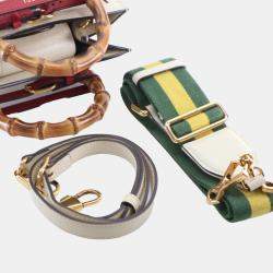 Pre Owned حقيبة توت غوتشي ديانا خشب البامبو جلد عجل أبيض صغيرة