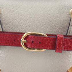 Pre Owned حقيبة توت غوتشي ديانا خشب البامبو جلد عجل أبيض صغيرة