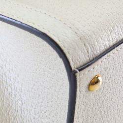 Pre Owned حقيبة توت غوتشي ديانا خشب البامبو جلد عجل أبيض صغيرة