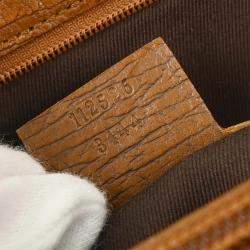 Pre Owned حقيبة يد غوتشي بامبو GG بيج/بنية