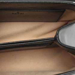 مملوكة مسبقًا حقيبة غوتشي بلجام حصان 1955 جلد أسود بمقبض علوي