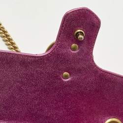 Pre Owned حقيبة كتف غوتشي GG مارمونت صغيرة مخمل ماتيلس وردي