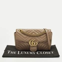 Pre Owned Gucci GG Marmont Flap Medium Matelassé Leather Shoulder Bag
