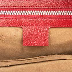 Pre Owned Gucci Brown Red Small GG Supreme Web Tian Backpack