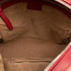 Pre Owned Gucci Brown Red Small GG Supreme Web Tian Backpack