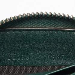 Pre Owned محفظة غوتشي جلد ميكروغوتشيما خضراء بسحاب محيط