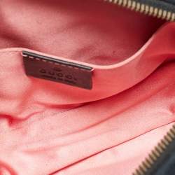 Pre Owned Gucci GG Marmont Crystals Black Matelassé Velvet and Leather Belt Bag