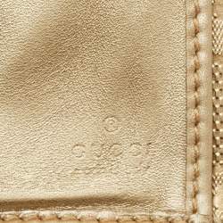 Pre Owned محفظة غوتشي جي جي توينز كانفاس إمبريم ذهبية طويلة