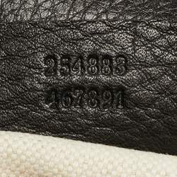 Pre Owned حقيبة غوتشي كبيرة جلد أسود بشراشيب وسعف خيزران جديد يد علوية