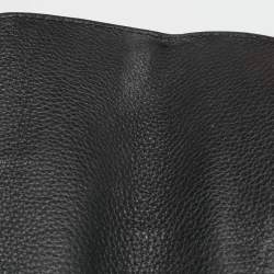 Pre Owned حقيبة غوتشي كبيرة جلد أسود بشراشيب وسعف خيزران جديد يد علوية