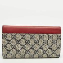 Pre Owned محفظة غوتشي بربطة مرصعة بالكريستال حمراء/زرقاء قماش كانفاس جاي جاي سوبريم وجلدي قارية