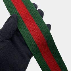 Pre Owned Gucci Red Adidas Small Leather Web Crossbody