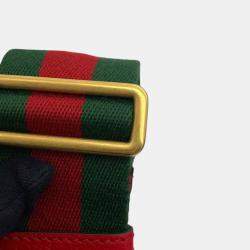 Pre Owned Gucci Red Adidas Small Leather Web Crossbody