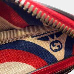 Pre Owned Gucci Red Adidas Small Leather Web Crossbody