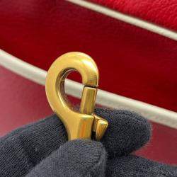 Pre Owned Gucci Red Adidas Small Leather Web Crossbody