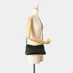 Pre Owned Gucci GG Emblem Medium Chain Handbag/Shoulder Bag Black Leather