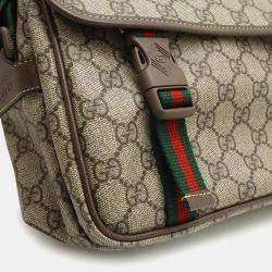 مملوكة مسبقًا حقيبة كتف غوتشي جي جي سوبريم خط شيري بي في سي بيج موكا بني أخضر أحمر