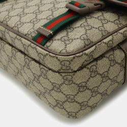 مملوكة مسبقًا حقيبة كتف غوتشي جي جي سوبريم خط شيري بي في سي بيج موكا بني أخضر أحمر