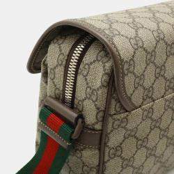 مملوكة مسبقًا حقيبة كتف غوتشي جي جي سوبريم خط شيري بي في سي بيج موكا بني أخضر أحمر