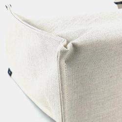 Pre Owned Gucci Logo Print Shoulder Bag/Tote Bag Canvas/Leather Beige/Black