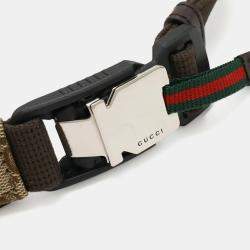 Pre Owned Gucci Gg Canvas Large Sling Bag Body Waist Crossbody Beige Dark Brown