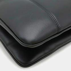 Pre Owned Gucci Petit Gg Tote Bag Shoulder Handbag Leather Black