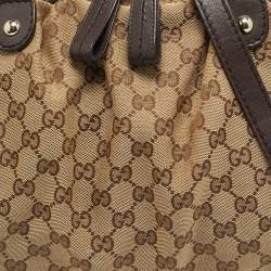 مملوكة مسبقًا Gucci Sukey Medium Dark Brown/Beige GG Canvas Satchel