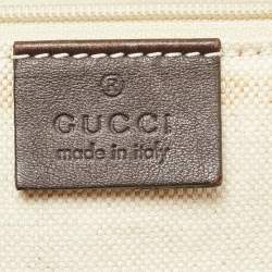 مملوكة مسبقًا Gucci Sukey Medium Dark Brown/Beige GG Canvas Satchel