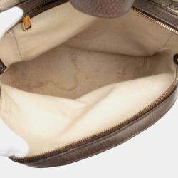 Pre Owned Gucci Brown Small GG Supreme Ophidia Web Backpack