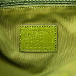 Pre Owned Gucci Green The North Face Floral Multicolor Nylon and Leather Backpack