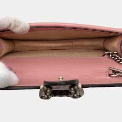 Pre Owned Gucci Pink Red Mini Textured Leather Valentines Day Dionysus Crossbody